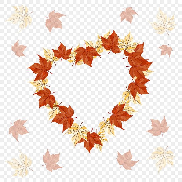 Осенние листочки сердечки