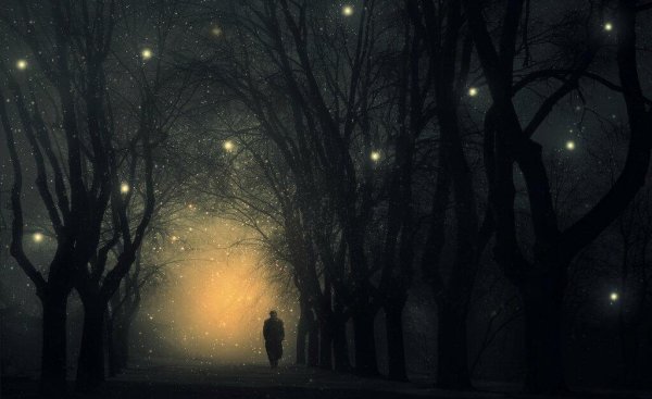 Одинокий фонарь в ночи