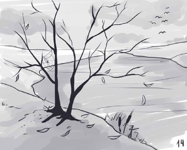 Осень карандашом