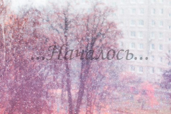 Первый снег надпись