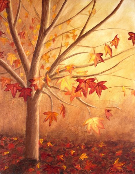 Дерево с опавшими листьями