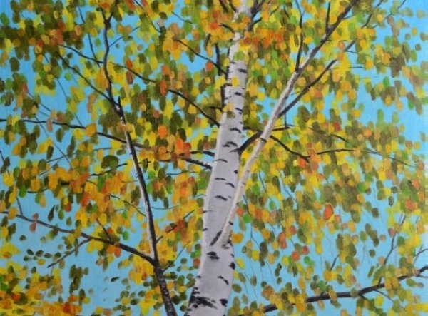 Осеннее дерево береза для детей