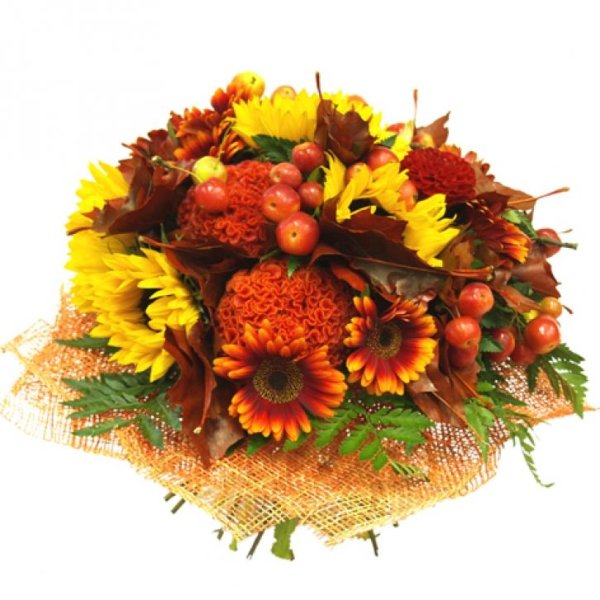 Шикарный осенний букет на белом фоне