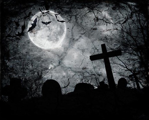 Кладбище ночь кресты