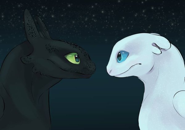 Беззубик и дневная фурия с луной