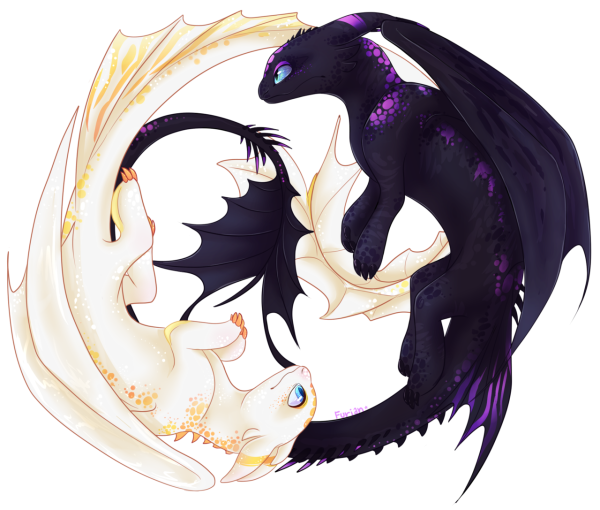 Черный и белый дракон