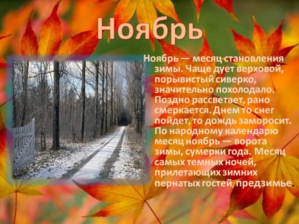 Осенние месяцы