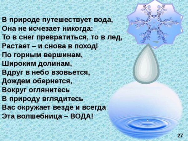 Снег превращается в воду