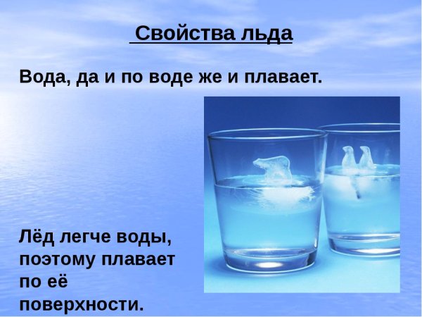 Свойства воды опыты