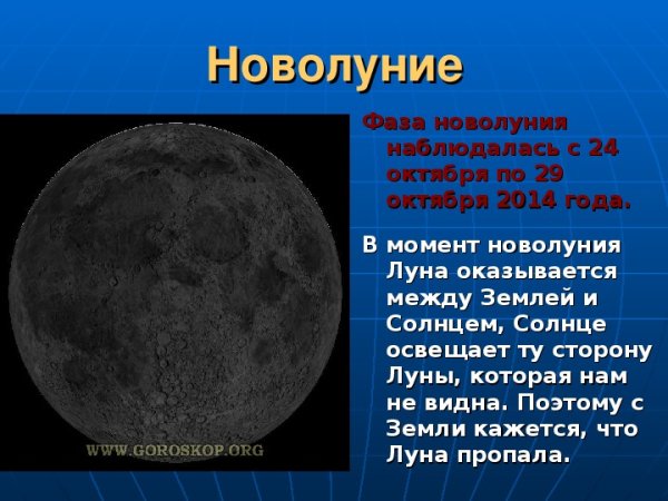 Как выглядит новолуние