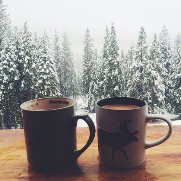 Зимнее утро кофе