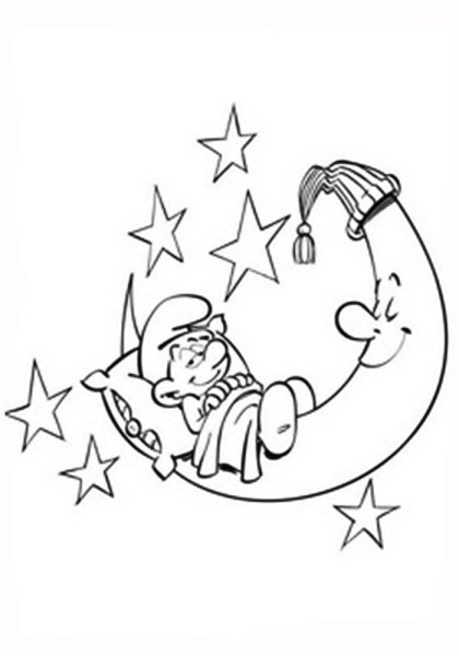 Месяц раскраска