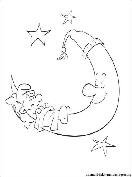 Новогодний месяц раскраска