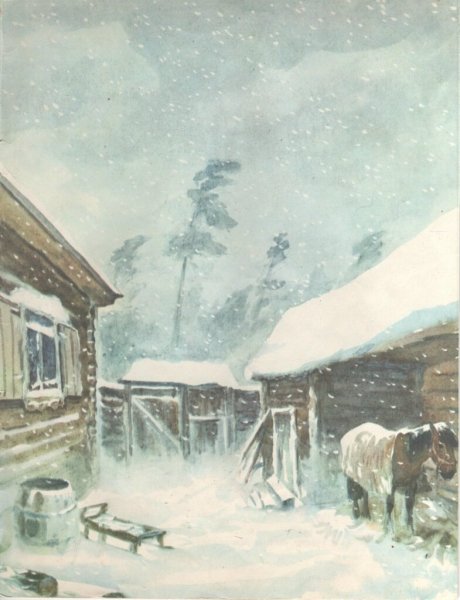 Блок снег да снег всю избу занесло