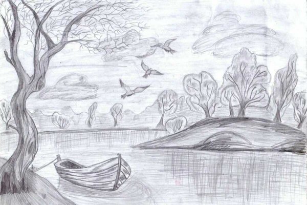 Природа карандашом