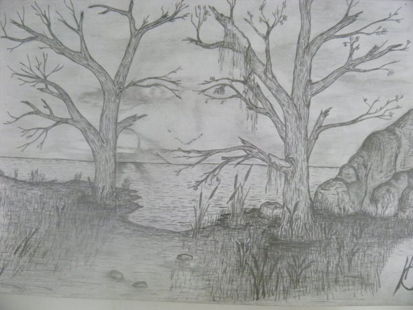 Картины карандашом для срисовывания пейзаж