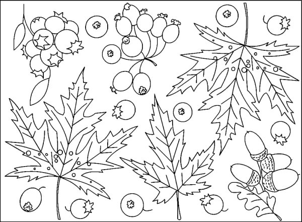 Осенний узор раскраска