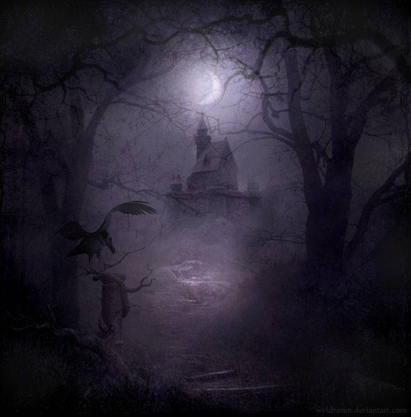 Страшный замок в лесу