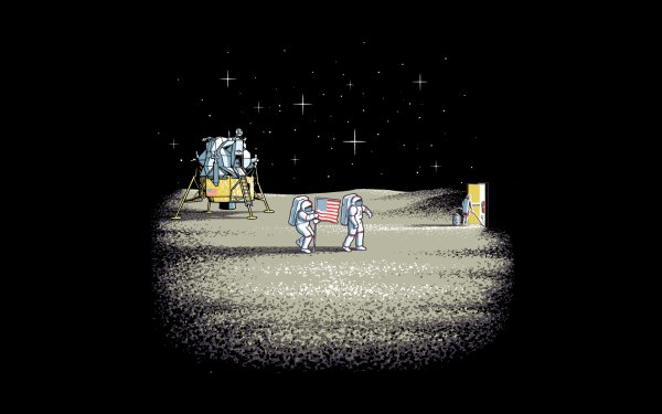 Человек на Луне обои