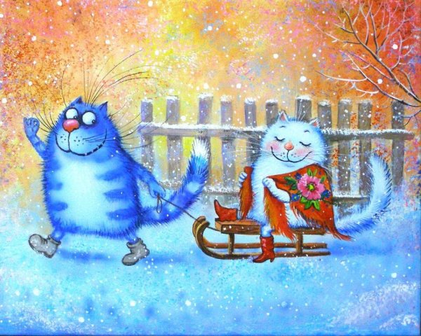 Зимние коты Ирины Зенюк