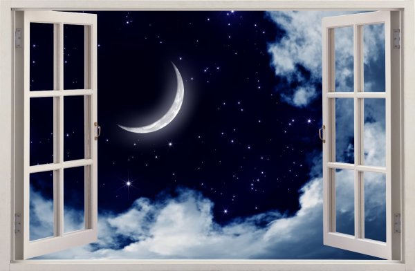 Ночное небо в окне