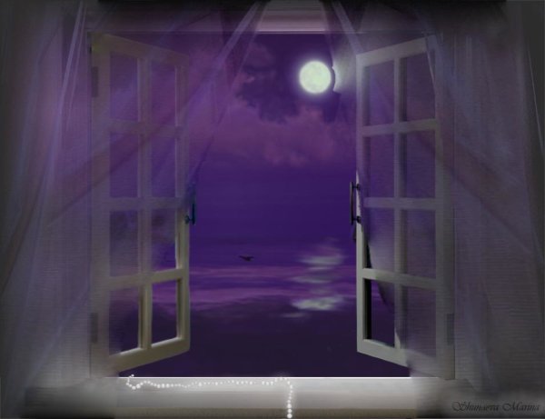 Ночь окно Луна