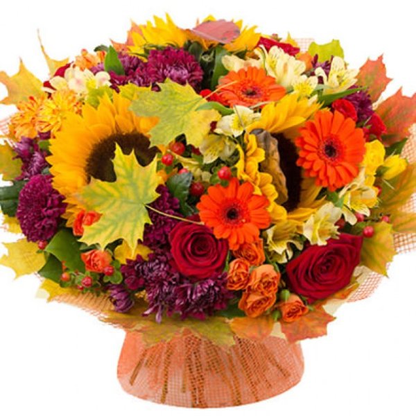 С днём рождения яркий осенний букет