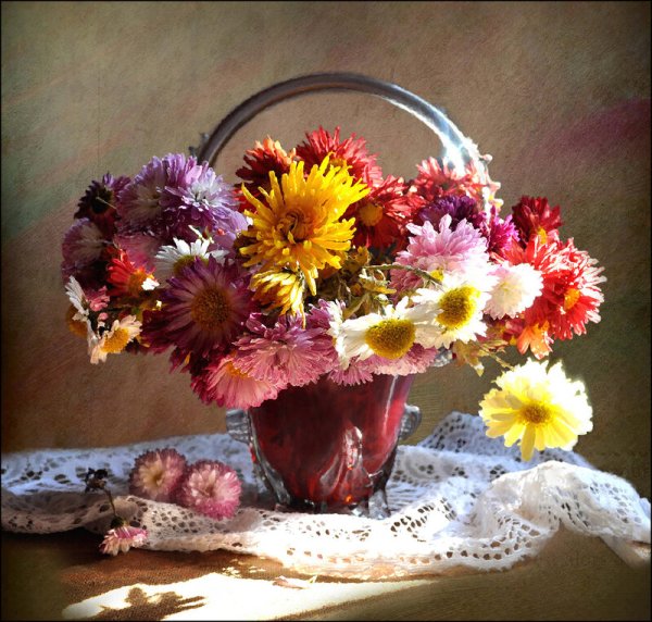 Открытки с осенними букетами цветов