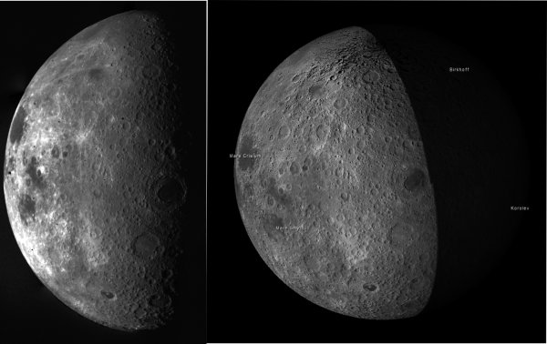 Меркурий и Луна сравнение