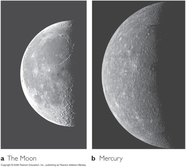 Меркурий и Луна сравнение