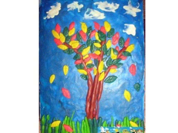 Осеннее Пластилиновое дерево