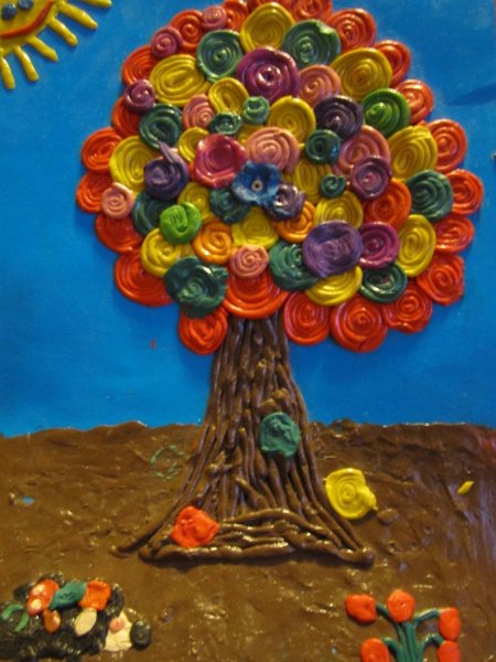 Пластилинография волшебное дерево