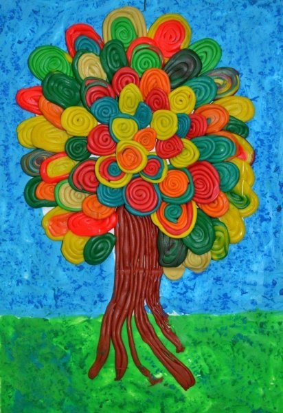 Пластилинография волшебное дерево