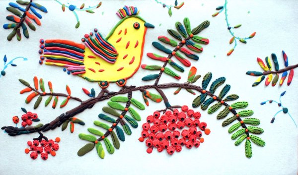 Пластилинография птицы