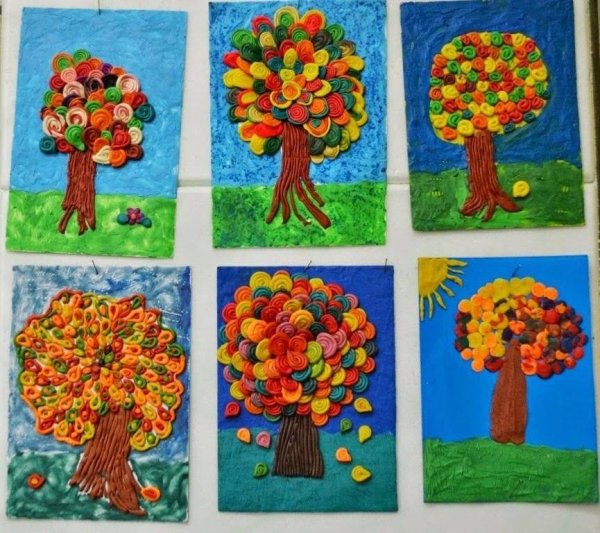 Аппликация осеннее дерево