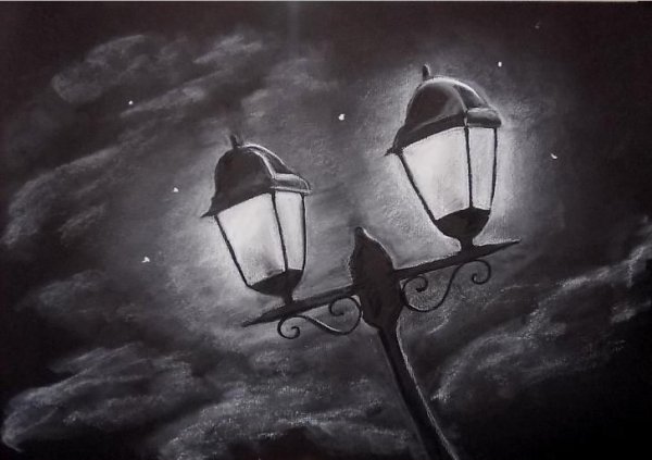 Фонарь черно белый