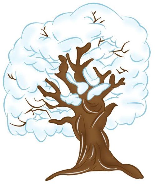 Зимние деревья мультяшные