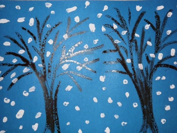 Рисование «деревья в инее» (т. с. Комарова, стр. 91)