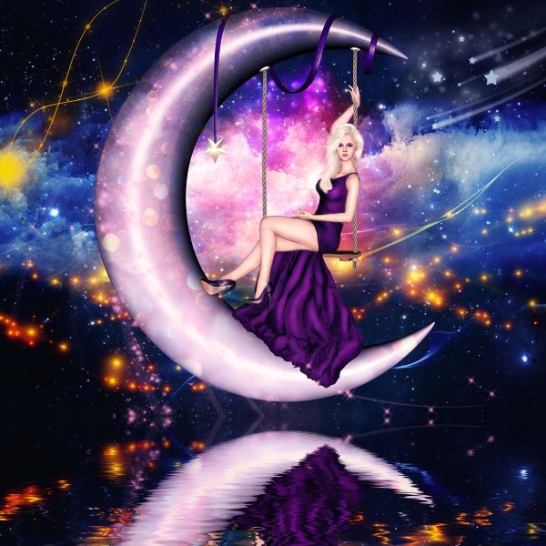 Девушка на полумесяце