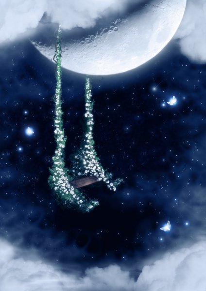 Сказочный месяц на небе