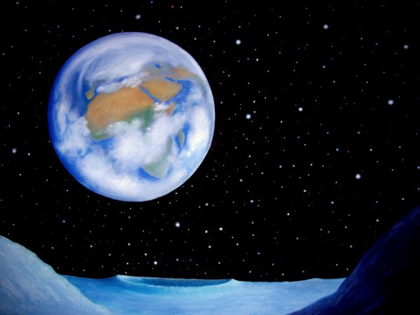 Вид земли с Луны