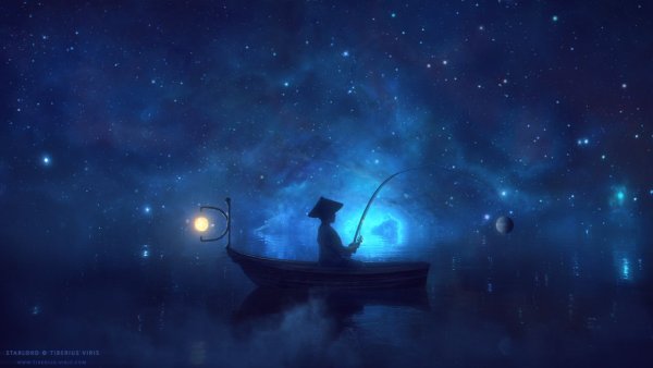 Одинокий человек в лодке