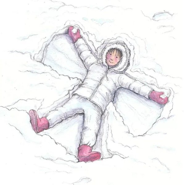 Снежный ангел на снегу