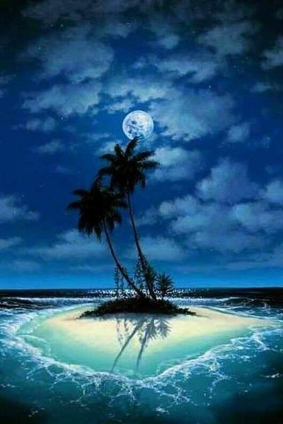 Необитаемый остров ночью