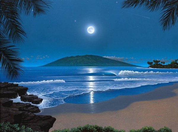 Пейзаж ночного моря