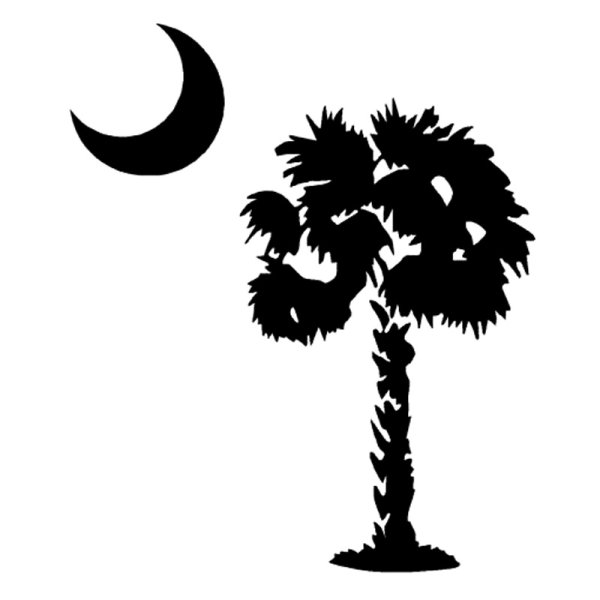 Силуэты Луны и пальмы
