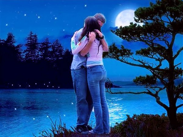 Ночь,Луна,река и двое