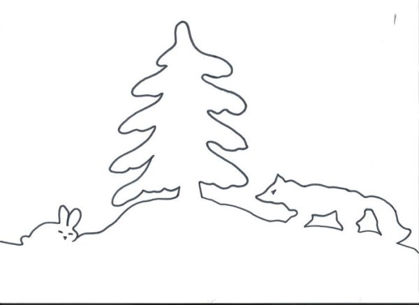 Сугробы для вырезания на окно