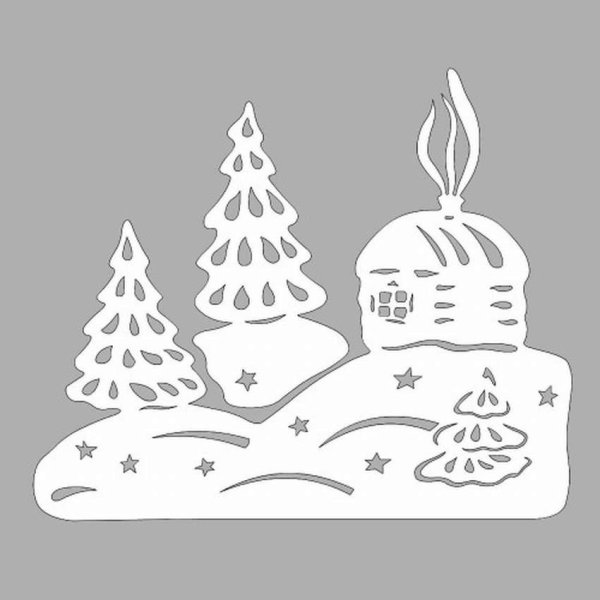 Новогодние украшения на окна домики