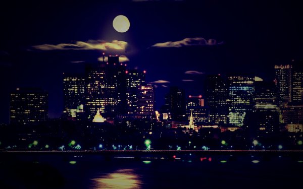 Фон ночного города